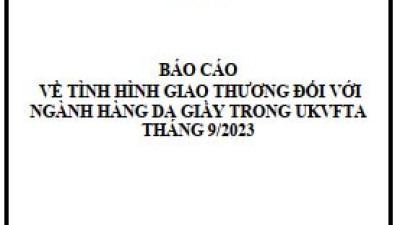 Tình hình giao thương ngành Da giầy trong UKVFTA tháng 9/2023 (miễn phí)