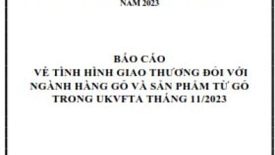 Tình hình giao thương ngành Gỗ và sản phẩm từ gỗ trong UKVFTA tháng 11/2023 (miễn phí)