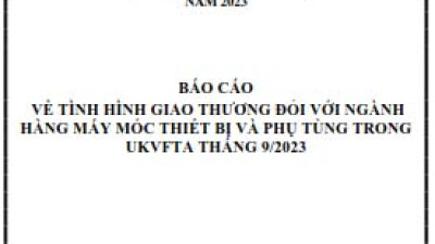 Tình hình giao thương ngành Máy móc & Thiết bị phụ tùng trong UKVFTA tháng 9/2023 (miễn phí)