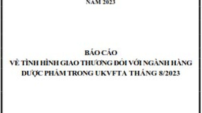 Tình hình giao thương ngành Dược phẩm trong UKVFTA tháng 8/2023 (miễn phí)