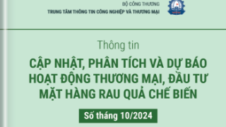 Thông tin cập nhật, phân tích và dự báo hoạt động thương mại, đầu tư mặt hàng rau quả chế biến, số tháng 10/2024