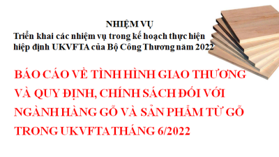 Báo cáo về tình hình giao thương và quy định, chính sách đối với ngành hàng gỗ và sản phẩm từ gỗ trong UKVFTA tháng 6/2022	 (miễn phí)