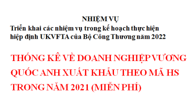 Thống kê về doanh nghiệp Vương quốc Anh xuất khẩu theo mã HS trong năm 2021 (MIỄN PHÍ)