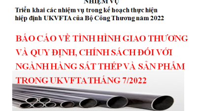 BÁO CÁO VỀ TÌNH HÌNH GIAO THƯƠNG VÀ QUY ĐỊNH, CHÍNH SÁCH ĐỐI VỚI NGÀNH HÀNG SẮT THÉP VÀ SẢN PHẨM TRONG UKVFTA THÁNG 7/2022(MIỄN PHÍ)