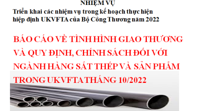 BÁO CÁO VỀ TÌNH HÌNH GIAO THƯƠNG VÀ QUY ĐỊNH, CHÍNH SÁCH ĐỐI VỚI NGÀNH HÀNG SẮT THÉP VÀ SẢN PHẨM TRONG UKVFTA THÁNG 10/2022 (MIỄN PHÍ)