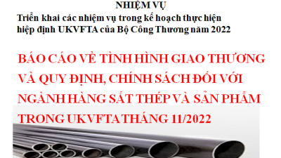 Báo cáo về tình hình giao thương và quy định, chính sách đối với ngành hàng sắt thép và sản phẩm trong UKVFTA tháng 11/2022 (miễn phí)