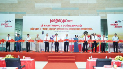 Vietjet Air khai trương 5 đường bay mới đi, đến Cảng HKQT Cần Thơ